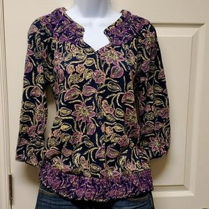 Lucky Brand 3/4 Length Sleeve Top, Small